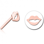 ROSE GOLD PVD COATED SURGICAL STEEL THREADLESS ATTACHMENT - LIPS PIERCING
