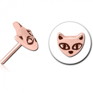 ROSE GOLD PVD COATED SURGICAL STEEL THREADLESS ATTACHMENT - CAT PIERCING
