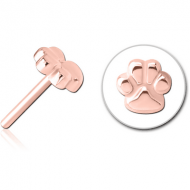 ROSE GOLD PVD COATED SURGICAL STEEL THREADLESS ATTACHMENT - PAW PIERCING