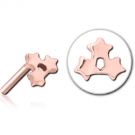 ROSE GOLD PVD COATED SURGICAL STEEL THREADLESS ATTACHMENT - TRIPLE STAR PIERCING