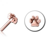 ROSE GOLD PVD COATED SURGICAL STEEL THREADLESS ATTACHMENT - PLAIN ANIMAL PAW PIERCING