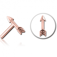 ROSE GOLD PVD COATED SURGICAL STEEL THREADLESS ATTACHMENT - ARROW PIERCING