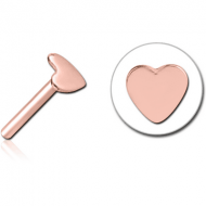 ROSE GOLD PVD COATED SURGICAL STEEL THREADLESS ATTACHMENT - HEART PIERCING