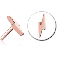 ROSE GOLD PVD COATED SURGICAL STEEL THREADLESS ATTACHMENT - LIGHTNING PIERCING