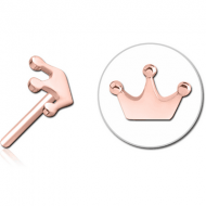 ROSE GOLD PVD COATED SURGICAL STEEL THREADLESS ATTACHMENT - CROWN PIERCING