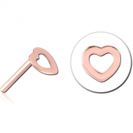 ROSE GOLD PVD COATED SURGICAL STEEL THREADLESS ATTACHMENT - HEART PIERCING