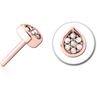 ROSE GOLD PVD COATED SURGICAL STEEL JEWELLED THREADLESS ATTACHMENT - DROP PIERCING