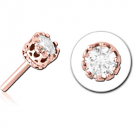 ROSE GOLD PVD COATED SURGICAL STEEL JEWELLED THREADLESS ATTACHMENT - CROWN PIERCING