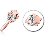 ROSE GOLD PVD COATED SURGICAL STEEL JEWELLED THREADLESS ATTACHMENT - STAR AND GEM PIERCING