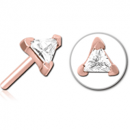ROSE GOLD PVD COATED SURGICAL STEEL JEWELLED THREADLESS ATTACHMENT - TRIANGLE PIERCING