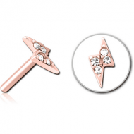 ROSE GOLD PVD COATED SURGICAL STEEL JEWELLED THREADLESS ATTACHMENT - THUNDER PIERCING