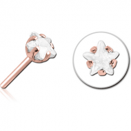 ROSE GOLD PVD COATED SURGICAL STEEL JEWELLED THREADLESS ATTACHMENT - STAR PIERCING