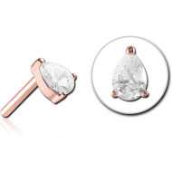 ROSE GOLD PVD COATED SURGICAL STEEL JEWELLED THREADLESS ATTACHMENT - DROP PIERCING