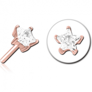 ROSE GOLD PVD COATED SURGICAL STEEL JEWELLED THREADLESS ATTACHMENT - STAR PIERCING