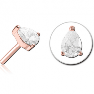 ROSE GOLD PVD COATED SURGICAL STEEL JEWELLED THREADLESS ATTACHMENT - DROP PIERCING