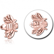 ROSE GOLD PVD COATED SURGICAL STEEL ATTACHMENT FOR BALL CLOSURE RING PIERCING