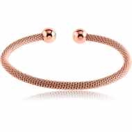 ROSE GOLD PVD COATED SURGICAL STEEL TWISTED WIRE BANGLE