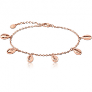 ROSE GOLD PVD COATED SURGICAL STEEL ANKLET - SHELL