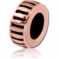 ROSE GOLD PVD COATED SURGICAL STEEL BEAD 5.0 - 5.2 MM HOLE - STRIPES