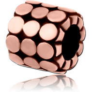 ROSE GOLD PVD COATED SURGICAL STEEL BEAD 5.0 - 5.2 MM HOLE - DOTS