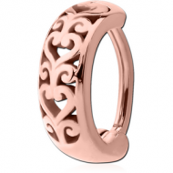 ROSE GOLD PVD COATED SURGICAL STEEL BELLY CLICKER - FILIGREE