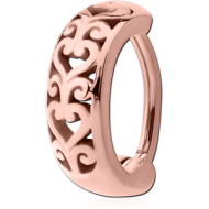 ROSE GOLD PVD COATED SURGICAL STEEL BELLY CLICKER - FILIGREE PIERCING