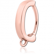 ROSE GOLD PVD COATED SURGICAL STEEL BELLY CLICKER - WITH HOOP PIERCING