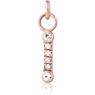 ROSE GOLD PVD COATED SURGICAL STEEL JEWELLED CHARM