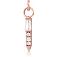 ROSE GOLD PVD COATED SURGICAL STEEL JEWELLED CHARM