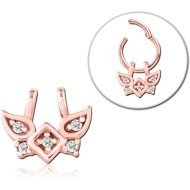 ROSE GOLD PVD COATED SURGICAL STEEL SLIDING JEWELLED CHARM FOR HINGED SEGMENT RING