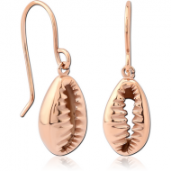 ROSE GOLD PVD COATED SURGICAL STEEL EARRINGS - SHELL