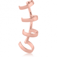 ROSE GOLD PVD COATED SURGICAL STEEL EAR CUFF - FOUR STRIPES