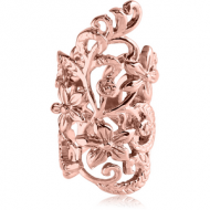 ROSE GOLD PVD COATDD SURGICAL STEEL EAR CUFF - FLOWERS AND LEAFS