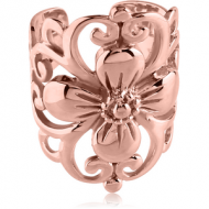ROSE GOLD PVD COATED SURGICAL STEEL EAR CUFF - FANCY FLOWER