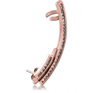ROSE GOLD PVD COATED SURGICAL STEEL JEWELLED EAR CUFF