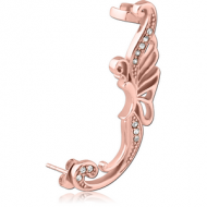 ROSE GOLD PVD COATED SURGICAL STEEL JEWELLED EAR CUFF - BUTTERFLY