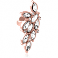 ROSE GOLD PVD COATED SURGICAL STEEL JEWELLED EAR CUFF