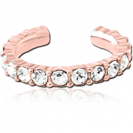 ROSE GOLD PVD COATED SURGICAL STEEL JEWELLED EAR CUFF