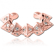 ROSE GOLD PVD COATED SURGICAL STEEL JEWELLED EAR CUFF