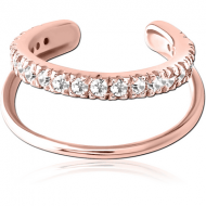 ROSE GOLD PVD COATED SURGICAL STEEL JEWELLED EAR CUFF