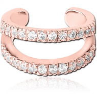 ROSE GOLD PVD COATED SURGICAL STEEL JEWELLED EAR CUFF