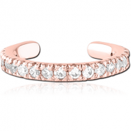 ROSE GOLD PVD COATED SURGICAL STEEL JEWELLED EAR CUFF