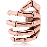 ROSE GOLD PVD COATED SURGICAL STEEL EAR CUFF - SKELETON HAND