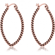 ROSE GOLD PVD COATED SURGICAL STEEL TWISTED WIRE EARRINGS