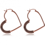 ROSE GOLD PVD COATED SURGICAL STEEL WIRE HOOP EARRINGS