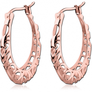 ROSE GOLD PVD COATED SURGICAL STEEL HOOP EARRINGS