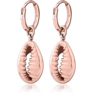 ROSE GOLD PVD COATED SURGICAL STEEL EARRINGS - SHELL