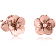 ROSE GOLD PVD COATED SURGICAL STEEL EAR STUDS PAIR
