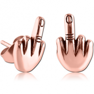 ROSE GOLD PVD COATED SURGICAL STEEL EAR STUDS PAIR