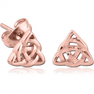 ROSE GOLD PVD COATED SURGICAL STEEL EAR STUDS PAIR